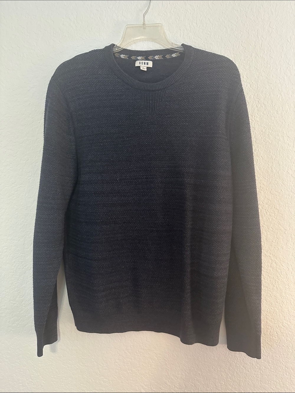 Rowm Arrow Navy Crewneck Knit Sweater for Men
